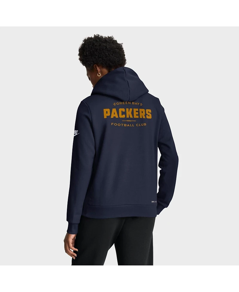 Nike Women's Navy Green Bay Packers The 1923 Classic Sideline Dri-fit Pullover Hoodie