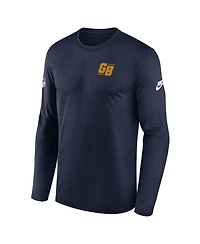 Nike Men's Navy Green Bay Packers The 1923 Classic Sideline Logo Dri-fit Long Sleeve Legend T-Shirt