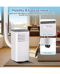 gaomon 8,000 Btu Portable Air Conditioner - Flarhetoric 3-in-1 Cooling/Fan/Dry Unit for 420 Sq. Ft, Low Noise for Home & Office, White & Gray