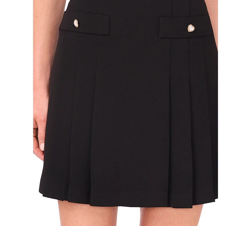 CeCe Women's Pleated High Rise Mini Skirt