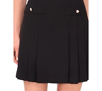 CeCe Women's Pleated High Rise Mini Skirt