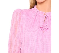 CeCe Women's Smocked Cuff Ruffle Top