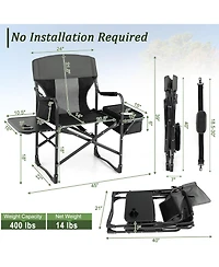 Akiudex Folding Camping Chair with Cooler Bag and Side Table