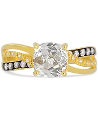 Lab-Grown Ruby (2 ct. t.w.) & Diamond Accent Swirl Ring 14k Gold-Plated Sterling Silver