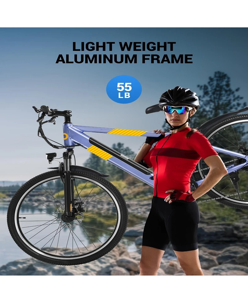 Everyfun 550W 26" Ebike for Adults, 48V Hidden Removable Battery, Up to 50 Miles, Shimano 21-Speed City Commuter EBike for Men & Women