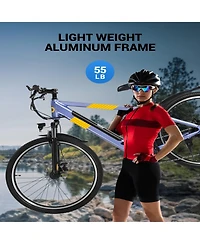 Everyfun 550W 26" Ebike for Adults, 48V Hidden Removable Battery, Up to 50 Miles, Shimano 21-Speed City Commuter EBike for Men & Women