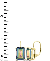 Onyx Leverback Hoop Earrings 14k Gold-Plated Sterling Silver
