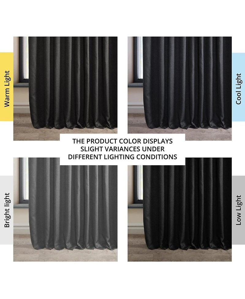 Half Price Drapes Extra Wide Textured Faux Linen Room Darkening Curtain