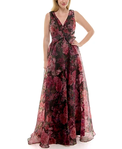 Taylor Women's Coordinating Sash V-Neck Dress