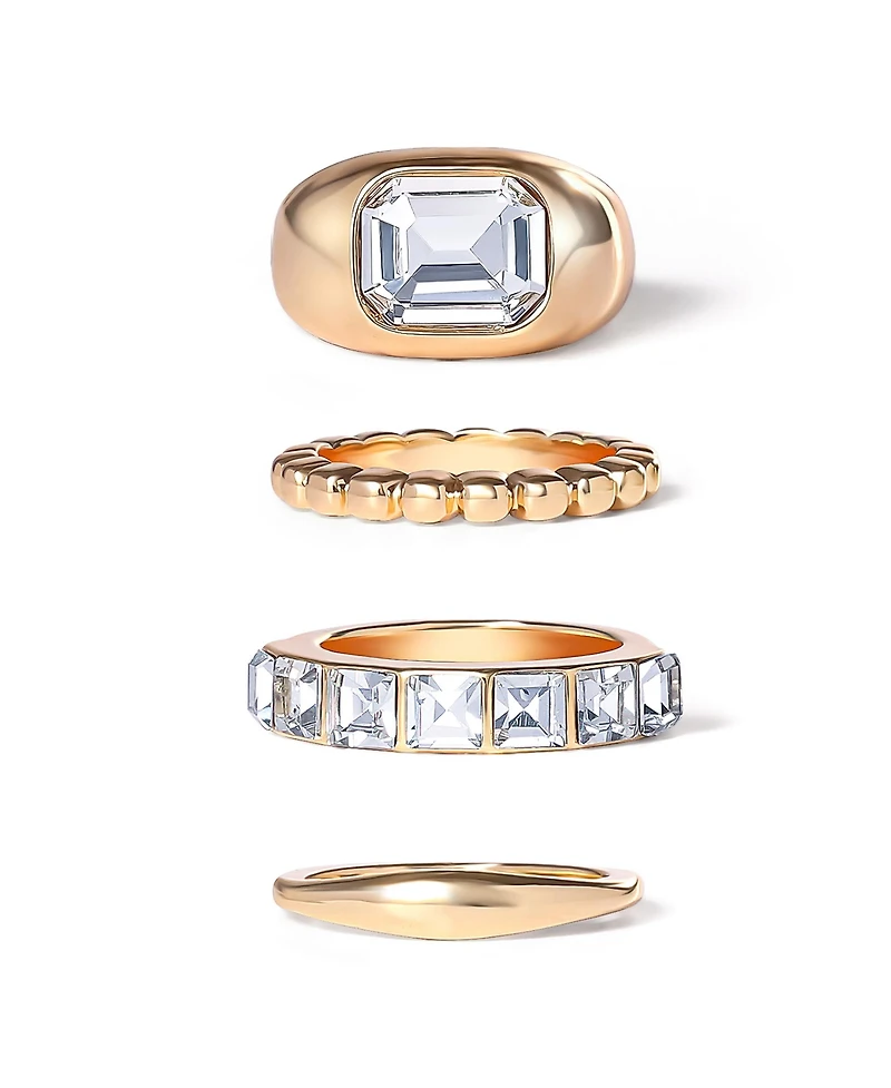 Jessica Simpson 4-Piece Textured Gold-Tone Ring Set
