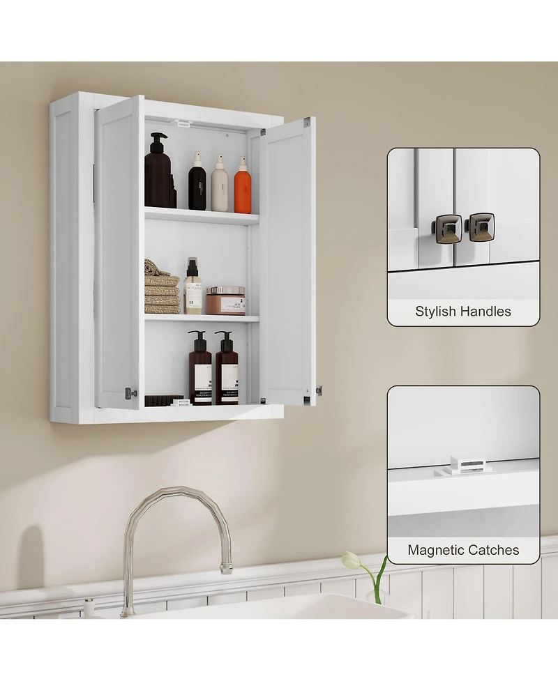 Homcom Bathroom Wall Cabinet Medicine Cabinet with Adjustable Shelves