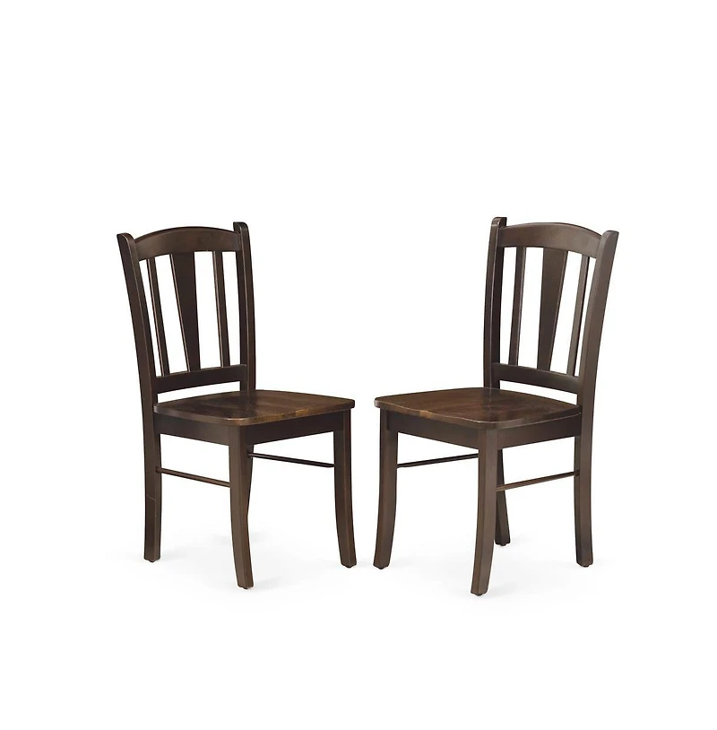 East West Furniture 3-Pc Dining Room Table Set - 2 Wood Kitchen Chairs and 1 Wood Dining Table (Mahogany Finish)