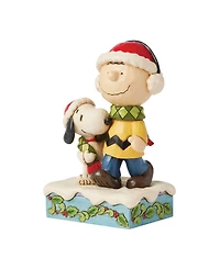 Jim Shore Charlie and Snoopy Wearing Scarf Figurine