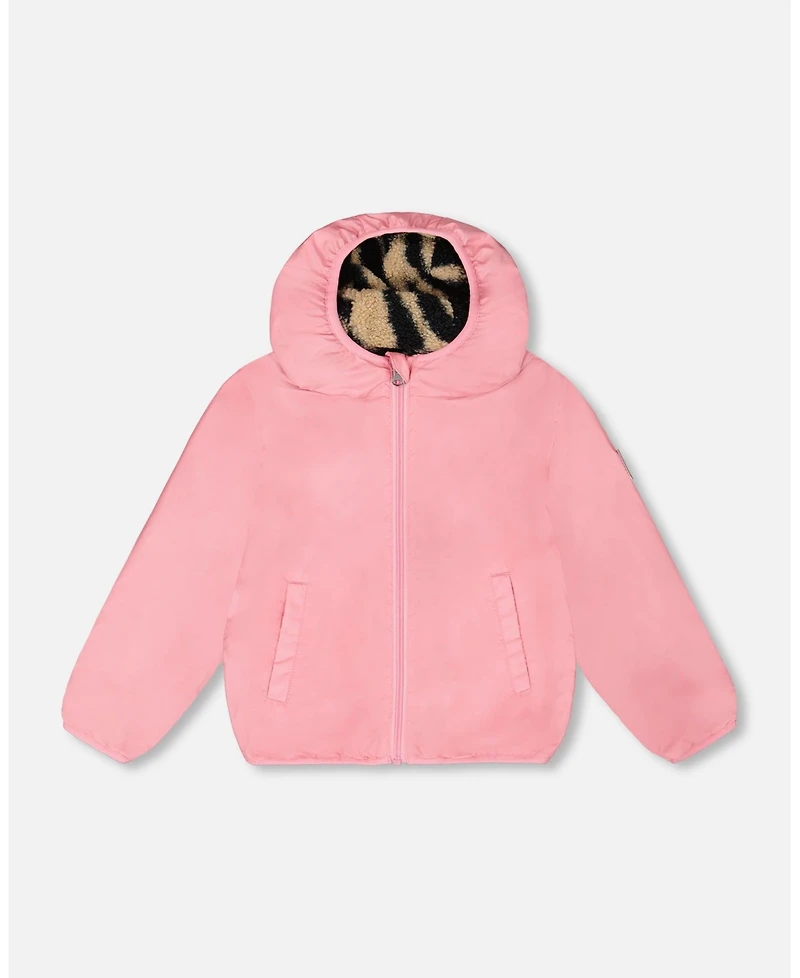 Deux par Toddler Girls Reversible Mid-Season Sherpa Jacket Zebra - Toddler|Child