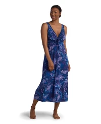 Miss Elaine Women's Sleeveless Printed Long Dress