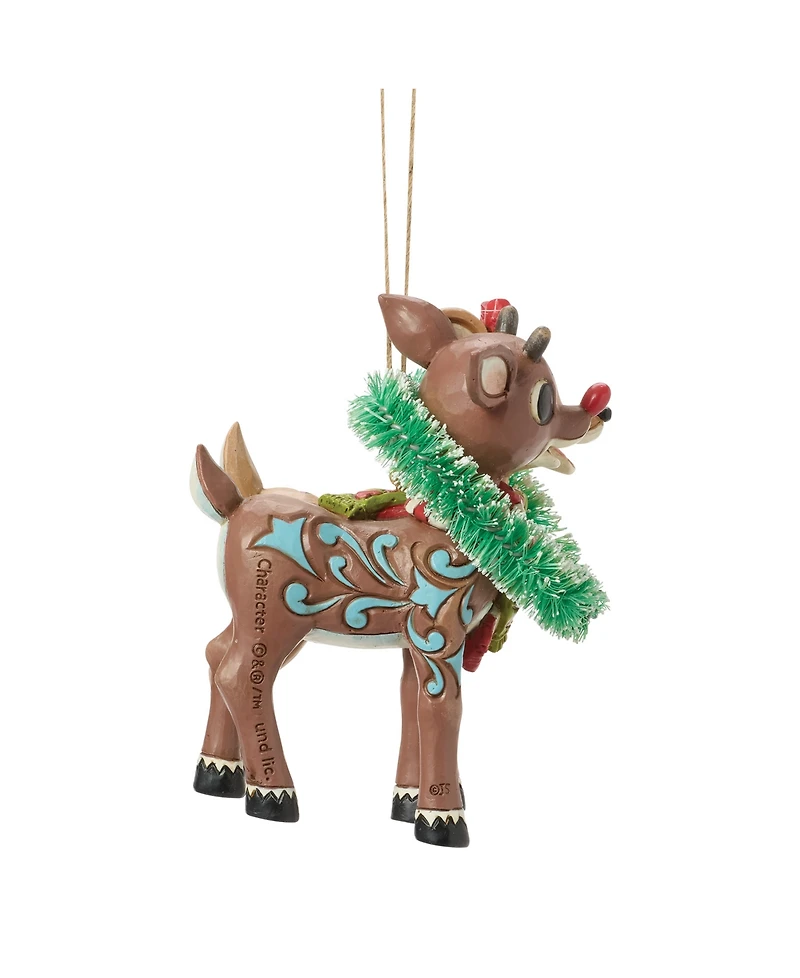 Jim Shore Rudolph and Clarice Heart Hanging Ornament