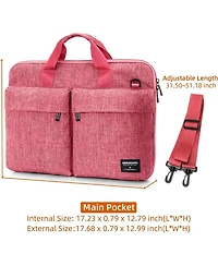 Slim 17.3 inch Laptop Sleeve Bag Carrying Case with Shoulder Strap, Notebook Ultrabooks Computer Handbag Cover for Men Women Fit for Acer Asus Hp Pink