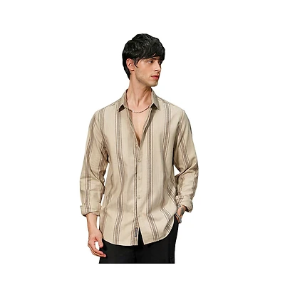 Campus Sutra Men's Halo-Striped Shirt