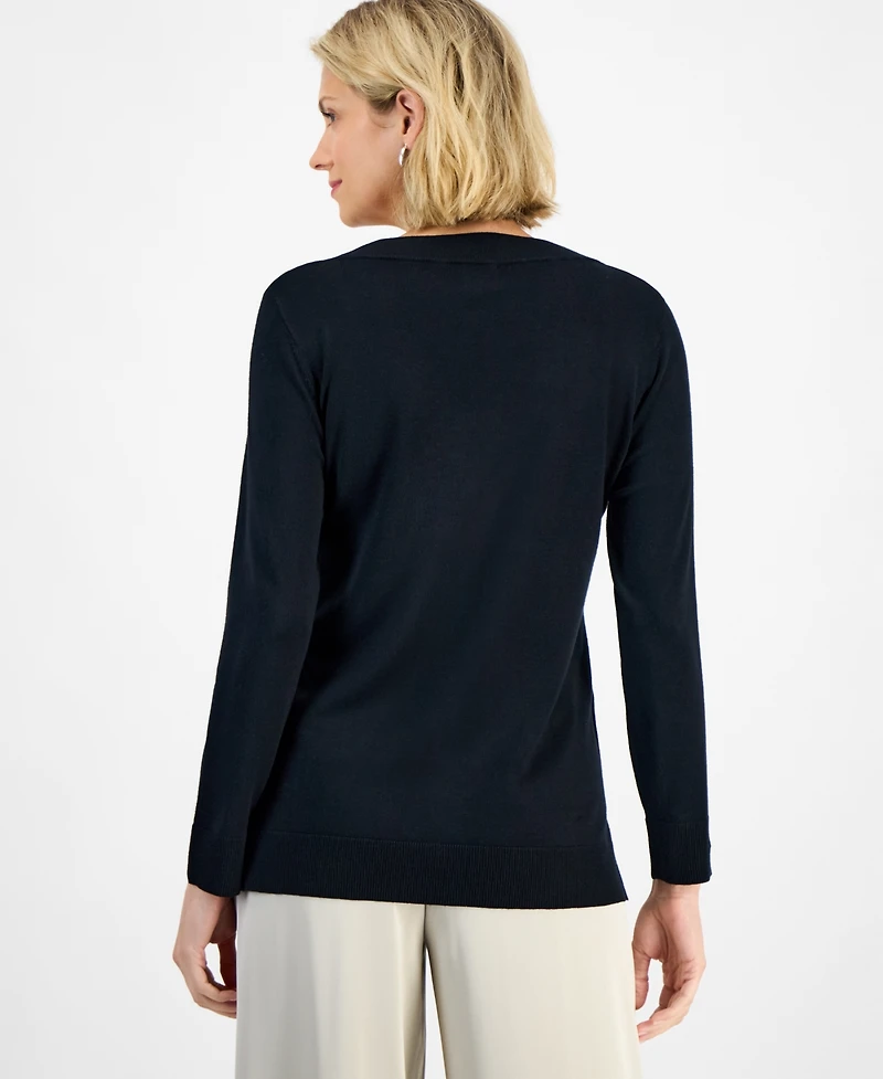 Jm Collection Women's Beaded-Neck Sweater, Macy's Exclusive