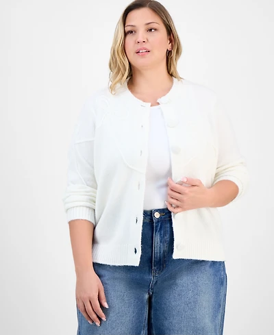 And Now This Trendy Plus Bow Soutache Cardigan, Macy's Exclusive