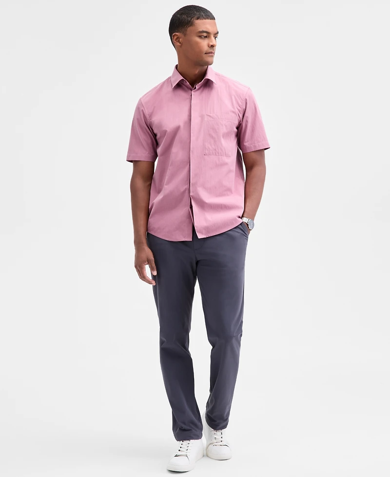 Alfani Men's Short Sleeve One-Pocket Button-Front Shirt, Macy's Exclusive