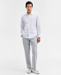 Alfani Men's Long Sleeve Dobby Geo Print Button-Front Shirt, Macy's Exclusive