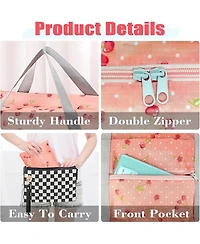 Urtala Travel Bag Foldable Luggage Bag Spirit Airlines Personal Item Bag Sports Gym Bag Weekender Overnight Bag Travel Duffel for Women (Pink Cherry)