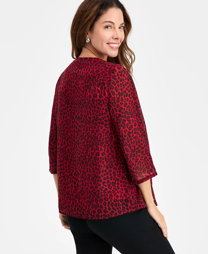 Jm Collection Women's Embellished Printed Blouse, Macy's Exclusive