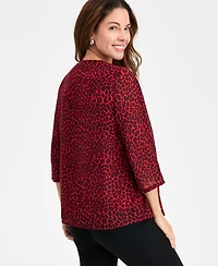 Jm Collection Women's Embellished Printed Blouse, Macy's Exclusive
