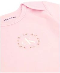 Calvin Klein Baby Girls 3-Piece Ditsy Floral Bodysuits and Pant Set
