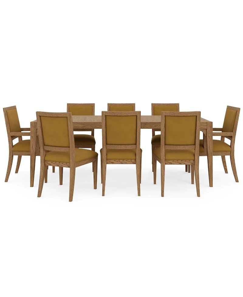 Everleigh Dining 9-Pc. Set (Table, 6 Upholstered Back Side Chair & 2 Upholstered Back Arm Chair)