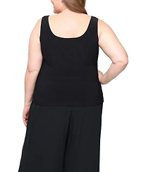 Alex Evenings Plus 3/4-Sleeve Textured Jacquard Top and Jacket Twinset