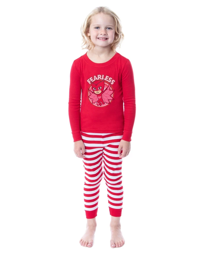 Pj Masks Show Girls' Toddler Owlette Fearless Tight Fit 2 Pc Sleep Pajama Set