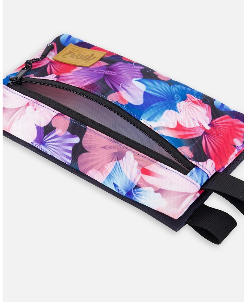 Deux par Deux Girl Double Pencil Case Black Butterfly Print - Toddler|Child