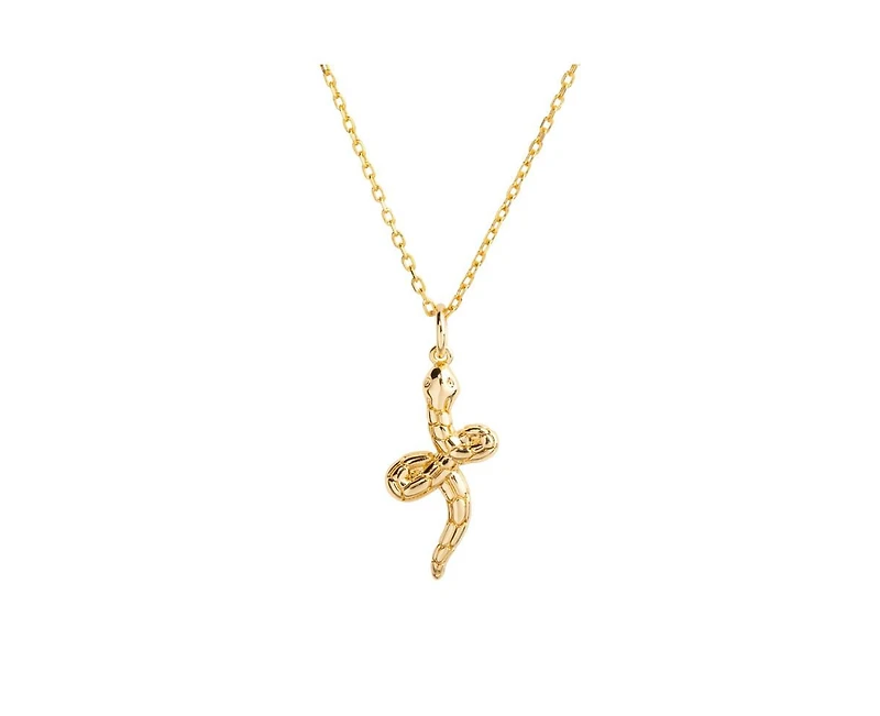 Little Sky Stone 14K Gold Plated Snake Charm Necklace