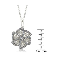Suzy Levian New York Suzy Levian Sterling Silver Sapphire & Created White Sapphire Flower Pendant