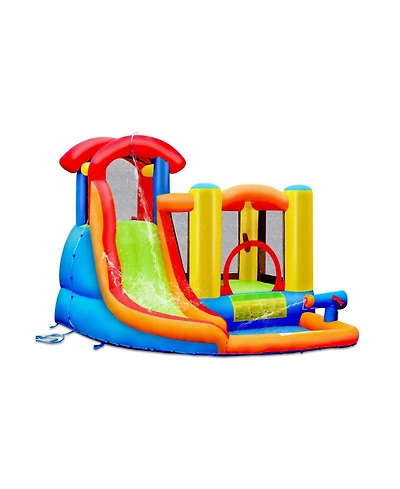 Akiudex Inflatable Water Slide Bounce House with Pool and Basketball Rim