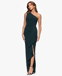 Xscape Women's Long One-Shoulder Ruffle Dress