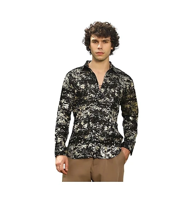 Campus Sutra Textured Foil Shirt