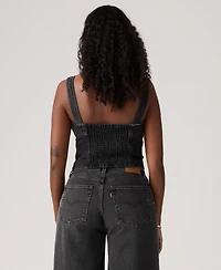 Levi's Women's Cotton Drea Rhinestone Denim Tank Top