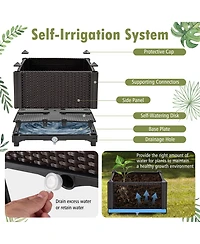Gymax 4 Pcs Elevated Plastic Raised Garden Bed Planter Kit for Flower Vegetable Grow