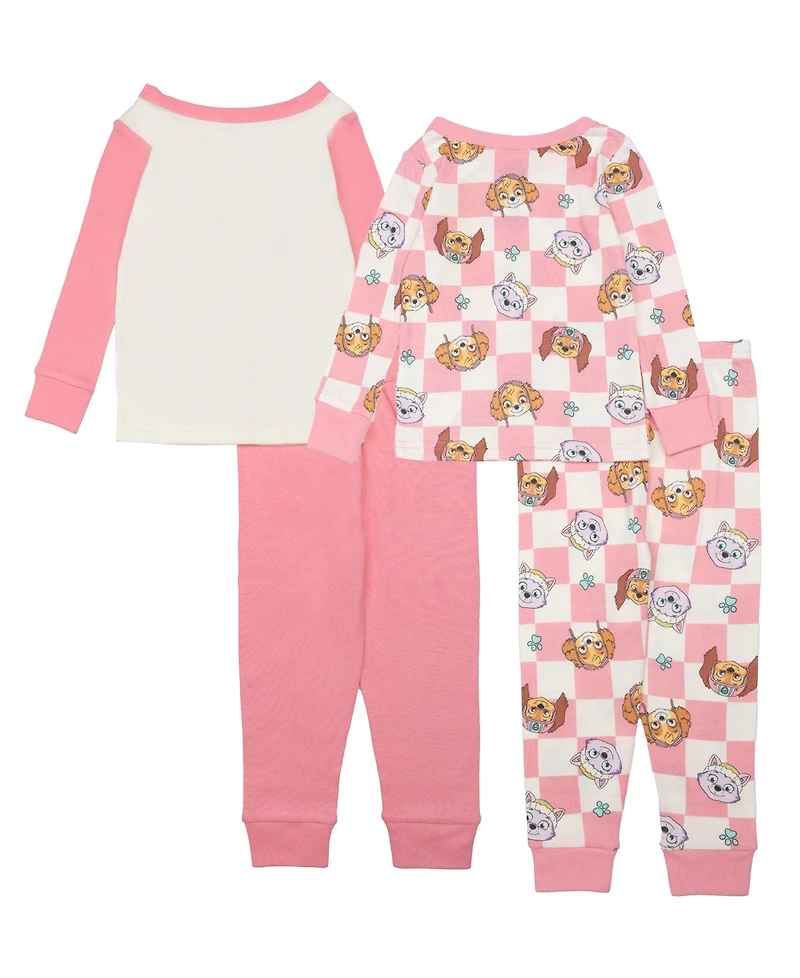 Ame Toddler Girls 4-Piece Paw Patrol Tight Fit Tops and Pants Set
