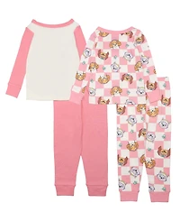 Ame Toddler Girls 4-Piece Paw Patrol Tight Fit Tops and Pants Set