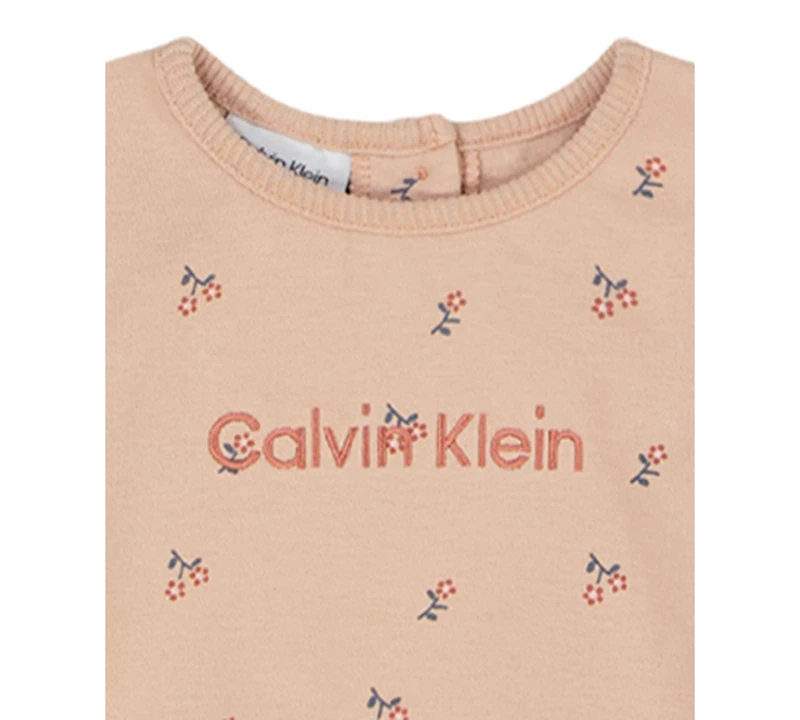 Calvin Klein Baby Girls 2-Piece Printed Long Sleeve Top and Leggings Set