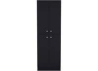 Vanirror Black Pantry Cabinet, Space-Saving Kitchen Storage with Four Doors & Adjustable Shelves, Freestanding Organizer