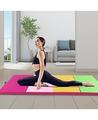 Akiudex 10FT Folding Gymnastics Mat with 2inch Foam Padding and Pu Leather Cover