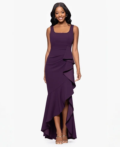 Betsy & Adam Petite Sleeveless Dress with Ruffle Detail