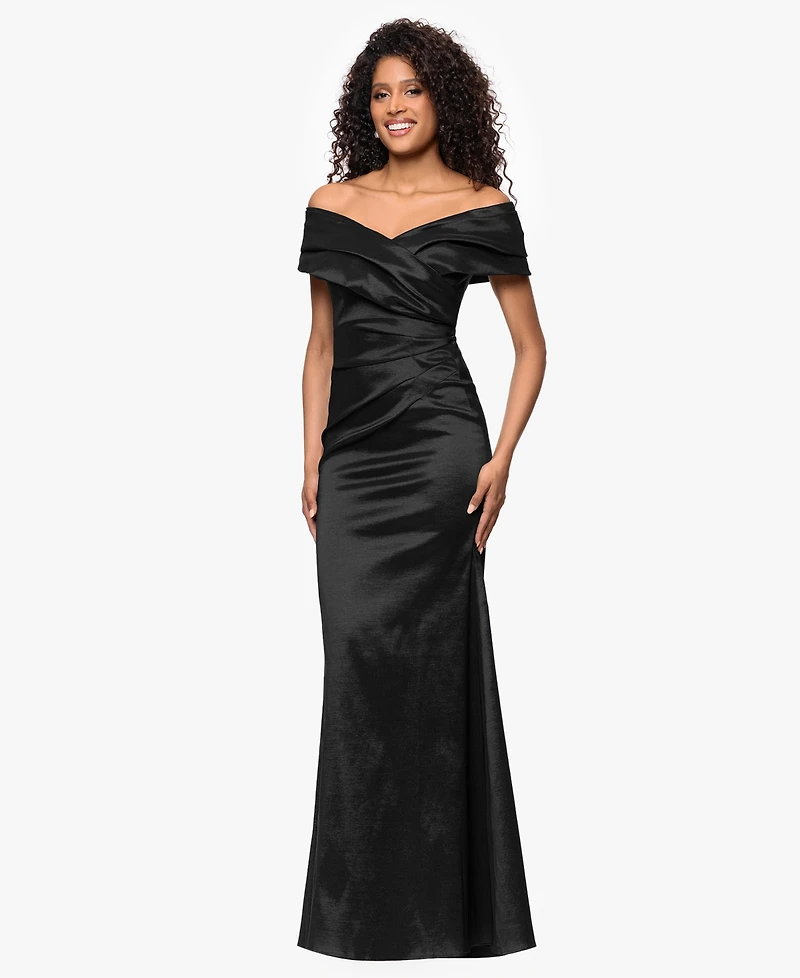 Betsy & Adam Petite Off-the-Shoulder Dress