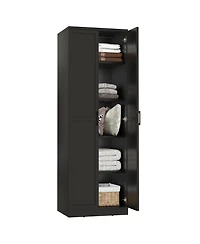 Gymax 70'' Storage Cabinet Freestanding Pantry Cabinet w/2 Doors & 5 Shelves