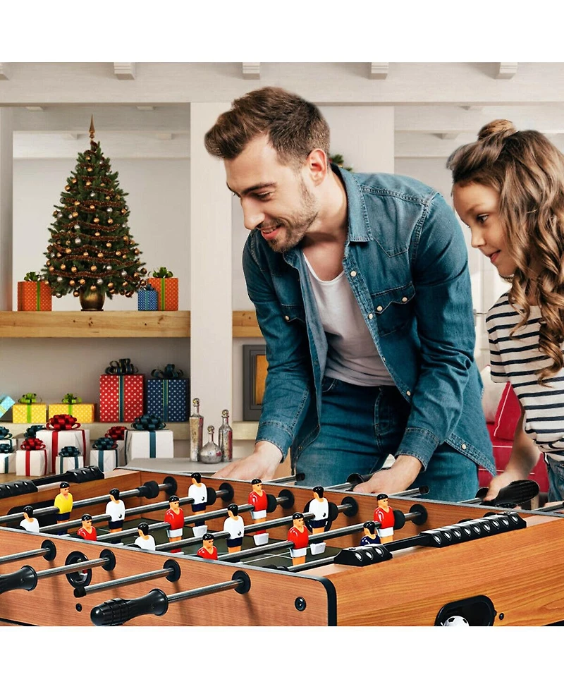 Akiudex 4 in 1 Combo Game Table with Foosball Billiards Ping Pong and Hockey